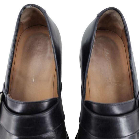 Salvatore Ferragamo Italy Tramezza 8.5 Black Calf Monk Strap Loafers Dress Shoes - Picture 8 of 10